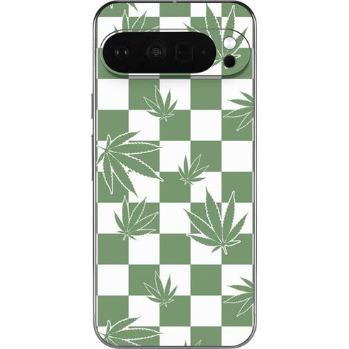 Marijuana Green Checkered Pixel 9 Pro XL Skin